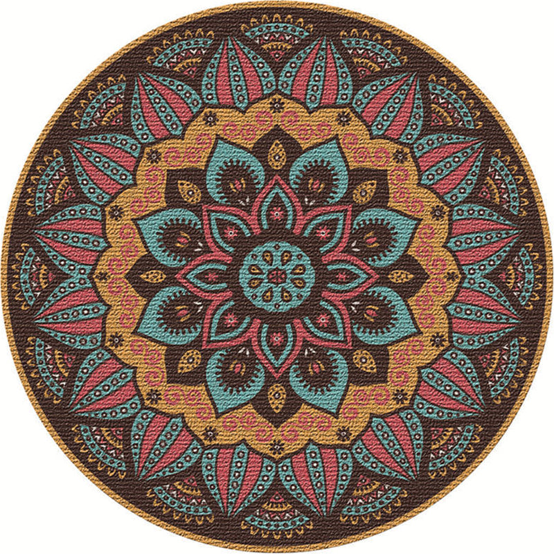 Exotic Moroccan Rug Multi Color Flower Pattern Rug Anti-Slip Pet Friendly Stain Resistant Carpet for Home Orange-Yellow Clearhalo 'Area Rug' 'Moroccan' 'Rugs' Rug' 2058541