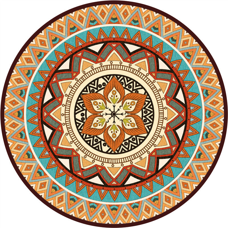 Chic Tribal Patterned Rug Multi Colored Moroccan Rug Polyester Anti-Slip Backing Washable Pet Friendly Carpet for Bedroom Yellow-Red Clearhalo 'Area Rug' 'Moroccan' 'Rugs' Rug' 2058605