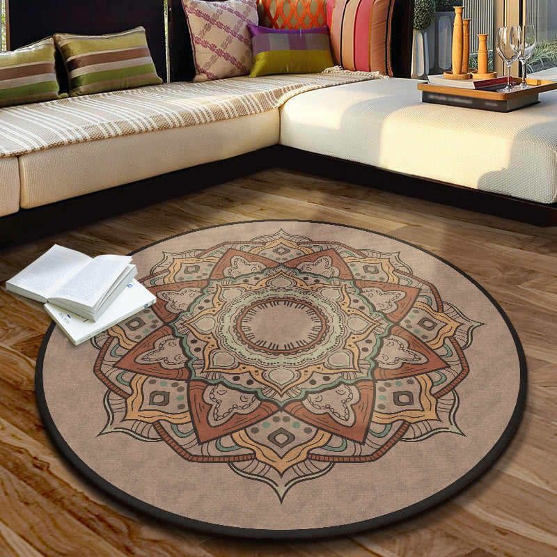 Chic Floral Pattern Area Rug Multicolored Moroccan Carpet Synthetics Washable Anti-Slip Backing Stain Resistant Rug for Front Door Light Pink 3'11" x 3'11" Clearhalo 'Area Rug' 'Moroccan' 'Rugs' Rug' 2058773