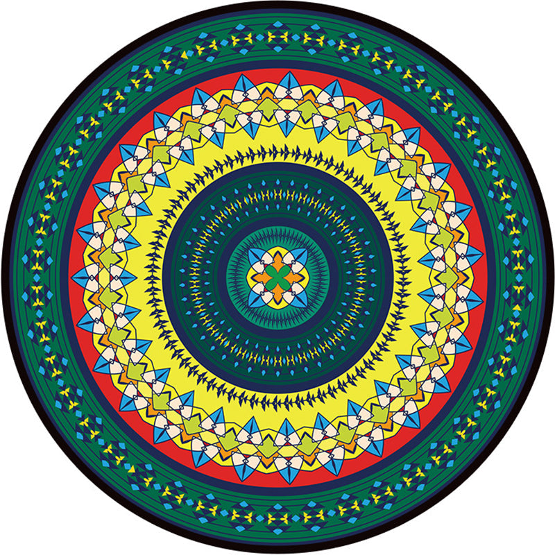 Bohemian Living Room Rug Multicolor Mandala Rug Polyester Stain Resistant Washable Anti-Slip Backing Rug for Hall Clearhalo 'Area Rug' 'Moroccan' 'Rugs' Rug' 2058814