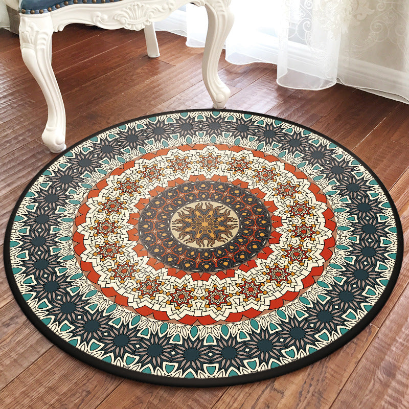 Traditional Multi Color Moroccan Rug Polypropylene Mandala Area Carpet Anti-Slip Machine Washable Stain Resistant Rug for Rome Orange-Red Clearhalo 'Area Rug' 'Moroccan' 'Rugs' Rug' 2058862