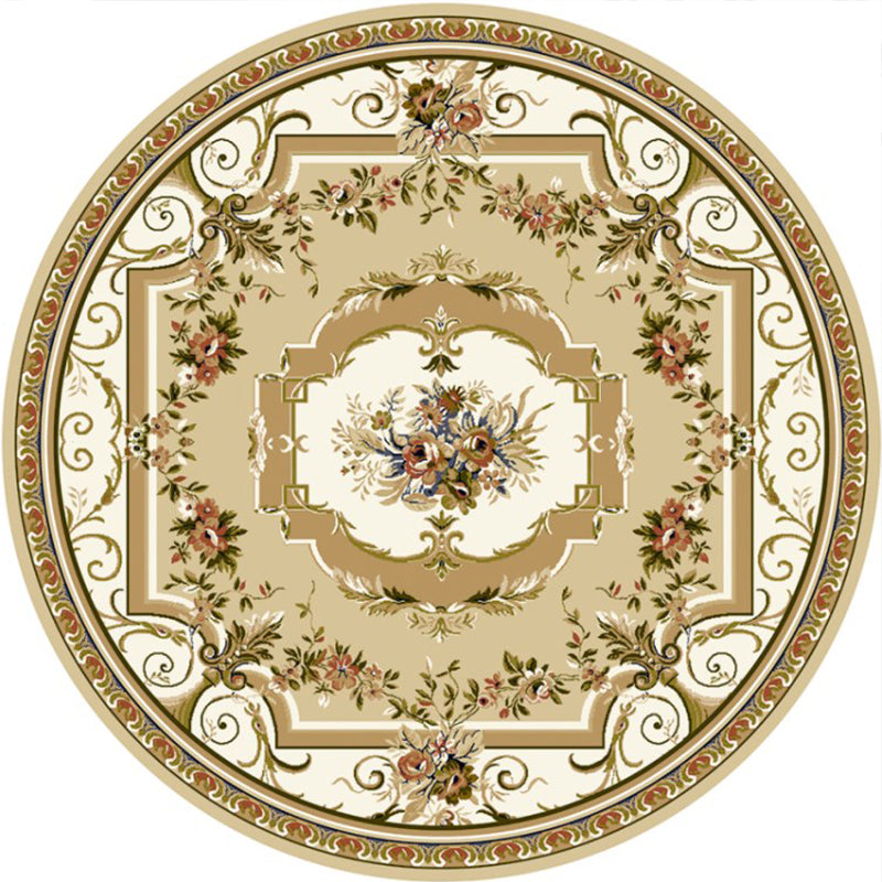 Chic Multi Color Persian Rug Polyester Flower Print Carpet Washable Anti-Slip Pet Friendly Rug for Home Beige Clearhalo 'Area Rug' 'Moroccan' 'Rugs' Rug' 2059064