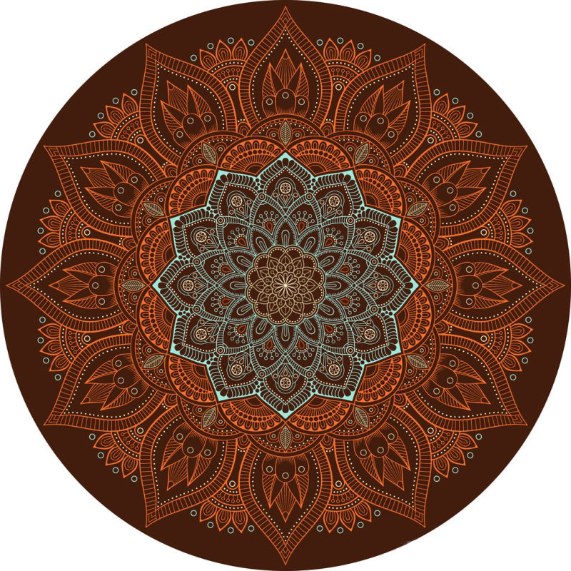 Chic Multi Color Persian Rug Polyester Flower Print Carpet Washable Anti-Slip Pet Friendly Rug for Home Red Brown Clearhalo 'Area Rug' 'Moroccan' 'Rugs' Rug' 2059070