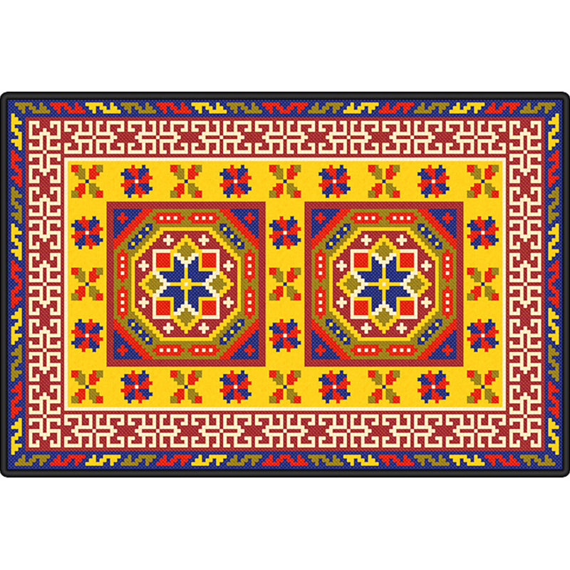 Multi Color Geometric Rug Synthetics Moroccan Carpet Stain Resistant Machine Washable Anti-Slip Rug for Living Room Clearhalo 'Area Rug' 'Moroccan' 'Rugs' Rug' 2059278