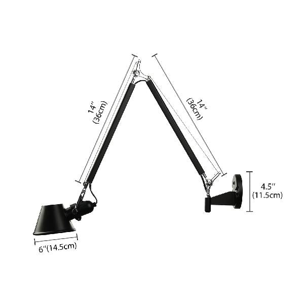 Retro Tapered Wall Lighting 1 Bulb Metallic Wall Mount Lamp with Swing Arm in Black/Chrome for Study Room Clearhalo 'Art deco wall lights' 'Cast Iron' 'Glass' 'Industrial wall lights' 'Industrial' 'Middle century wall lights' 'Modern' 'Rustic wall lights' 'Tiffany' 'Traditional wall lights' 'Wall Lamps & Sconces' 'Wall Lights' Lighting' 20607