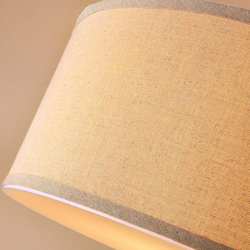 Traditional Drum Shaped Semi Flush Mount Fabric Flush Ceiling Light Fixture in Beige Clearhalo 'Ceiling Lights' 'Close To Ceiling Lights' 'Close to ceiling' 'Semi-flushmount' Lighting' 2063576