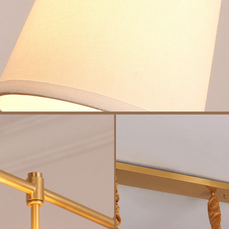 Fabric Empire Shade Suspension Lighting Modern 3 Bulbs Gold Island Chandelier Light Clearhalo 'Ceiling Lights' 'Island Lights' Lighting' 2063667