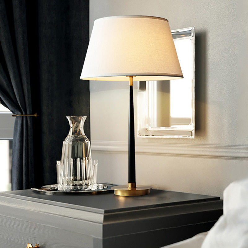 Conical Shape Table Lighting Minimalist Fabric Living Room Nightstand Lamp in Black 1.0 Black 29.5" Clearhalo 'Lamps' 'Table Lamps' Lighting' 2063710