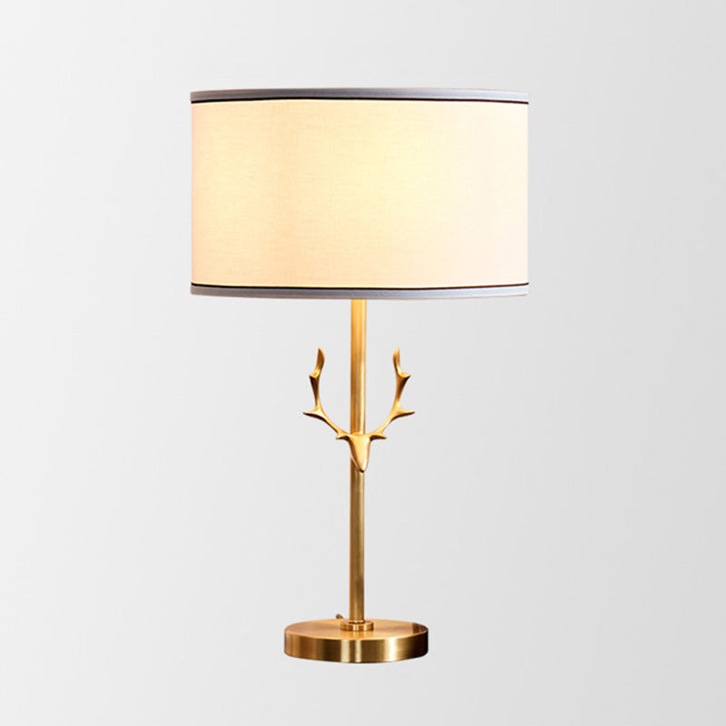 Fabric Barrel Shaded Table Lamp Modern Nightstand Lighting in Gold for Study Room Gold D Clearhalo 'Lamps' 'Table Lamps' Lighting' 2063724