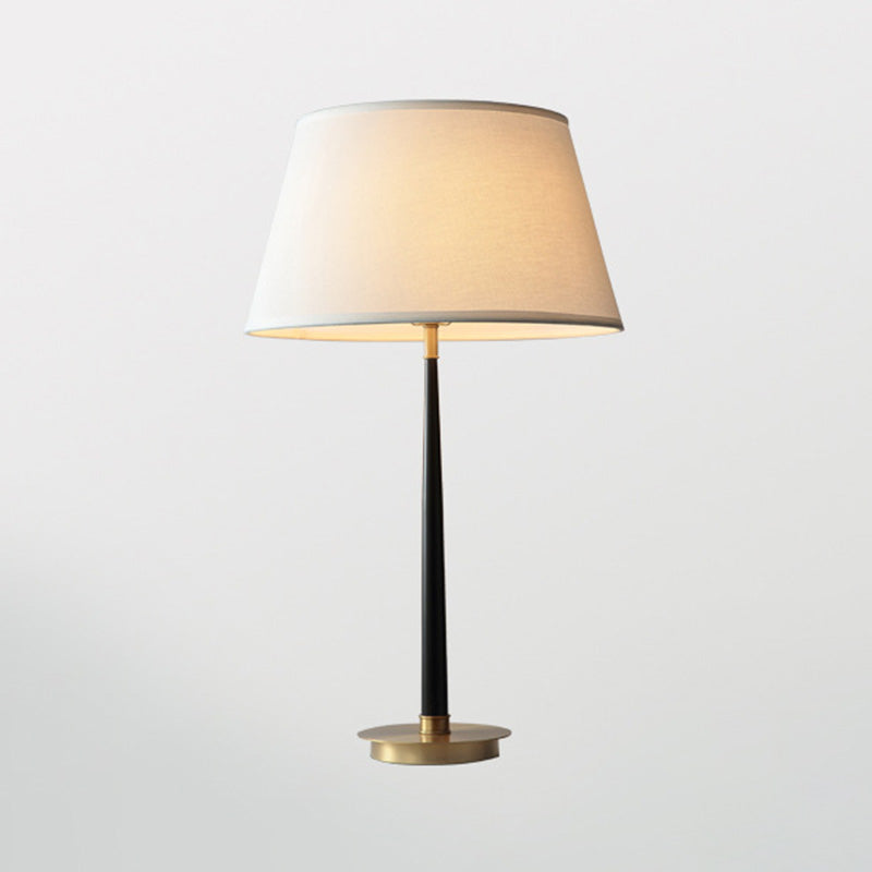 Fabric Barrel Shaded Table Lamp Modern Nightstand Lighting in Gold for Study Room Gold F Clearhalo 'Lamps' 'Table Lamps' Lighting' 2063727