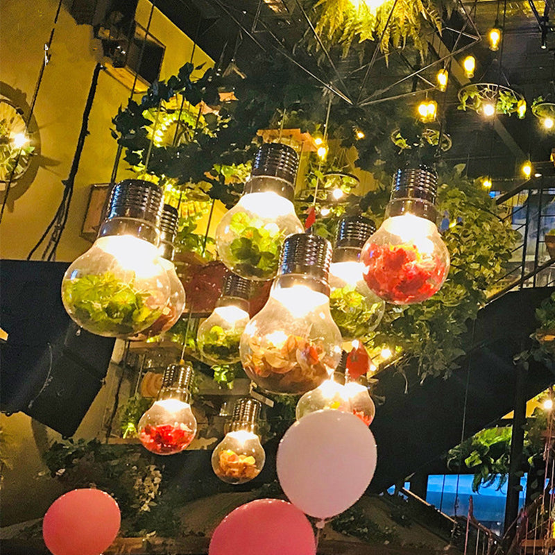 1��Head Suspension Lighting Retro Bulb Shaped Clear Glass Plant Pendant Ceiling Light Clearhalo 'Ceiling Lights' 'Glass shade' 'Glass' 'Industrial Pendants' 'Industrial' 'Middle Century Pendants' 'Pendant Lights' 'Pendants' 'Tiffany' Lighting' 2063900