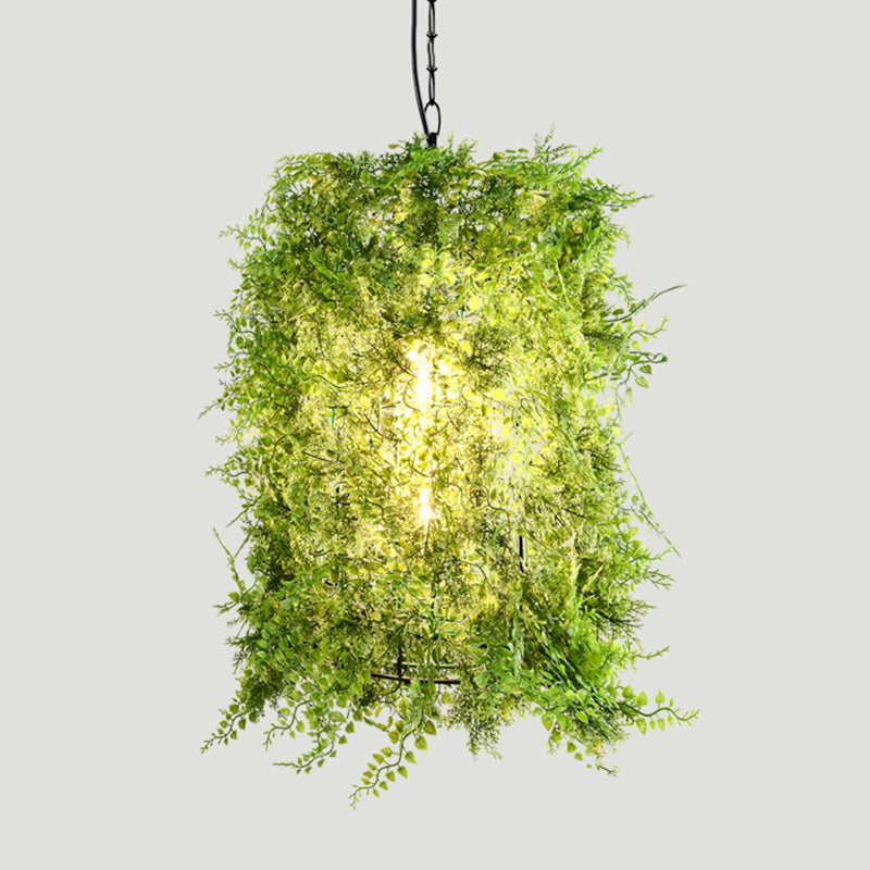 1��Bulb Iron Suspension Lighting Retro Green Dome Restaurant Pendant Ceiling Light with Plant Decor Green 12" Clearhalo 'Ceiling Lights' 'Industrial Pendants' 'Industrial' 'Middle Century Pendants' 'Pendant Lights' 'Pendants' 'Tiffany' Lighting' 2064047_16cdc1ef-2367-4da3-a18a-b8f1c5ec6d34