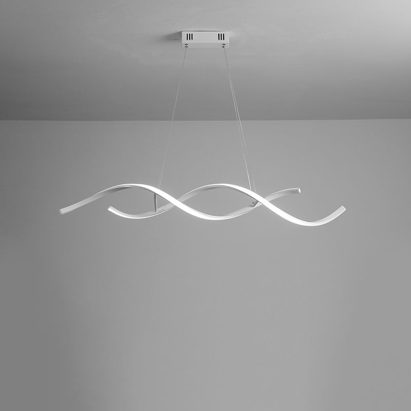 Twisted Line Dining Room LED Hanging Light Aluminium Simplicity Island Chandelier Light Clearhalo 'Ceiling Lights' 'Island Lights' Lighting' 2064152