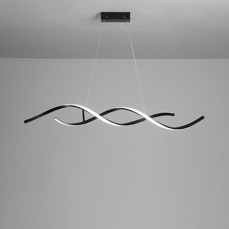 Twisted Line Dining Room LED Hanging Light Aluminium Simplicity Island Chandelier Light Clearhalo 'Ceiling Lights' 'Island Lights' Lighting' 2064156