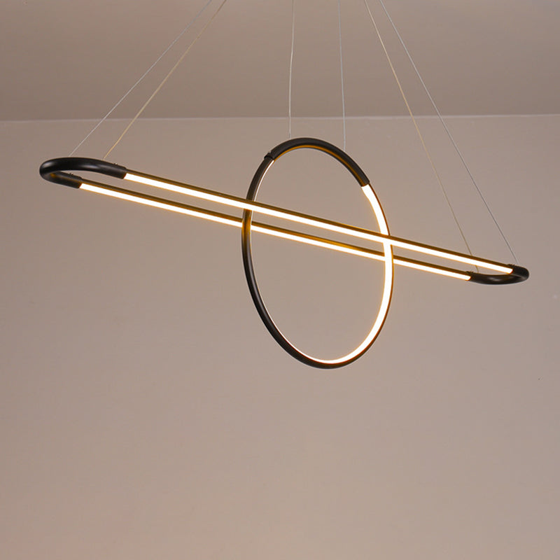 Artistic Geometric Shaped Island Light Fixture Metal Dining Room LED Ceiling Pendant Light Clearhalo 'Ceiling Lights' 'Island Lights' Lighting' 2064170