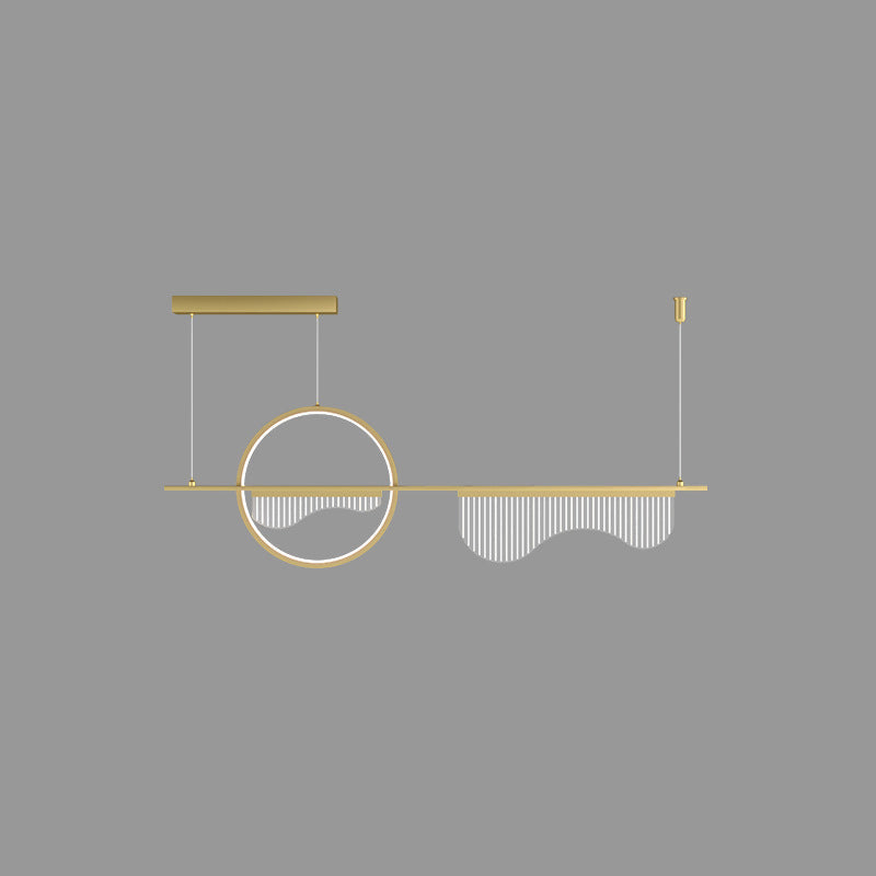 Geometric Shaped Dining Room Island Light Fixture Acrylic Artistic LED Ceiling Pendant Light Clearhalo 'Ceiling Lights' 'Island Lights' Lighting' 2064203