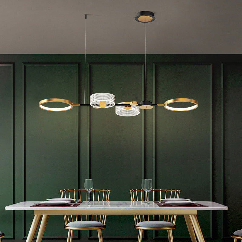Gold Ring Island Light Fixture Artistic Metal LED Ceiling Pendant Light for Dining Room Clearhalo 'Ceiling Lights' 'Island Lights' Lighting' 2064280