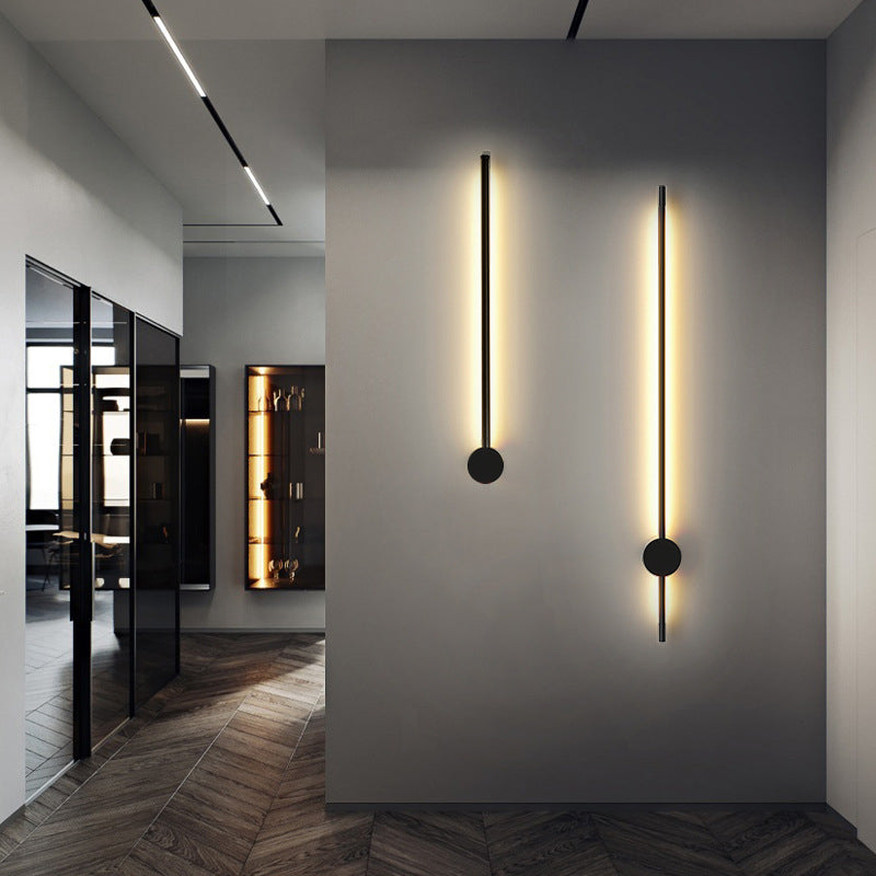 Slim Tube Shaped Sconce Lighting Contemporary Metal Living Room LED Wall Light Fixture Clearhalo 'Cast Iron' 'Glass' 'Industrial' 'Modern wall lights' 'Modern' 'Tiffany' 'Traditional wall lights' 'Wall Lamps & Sconces' 'Wall Lights' Lighting' 2064426
