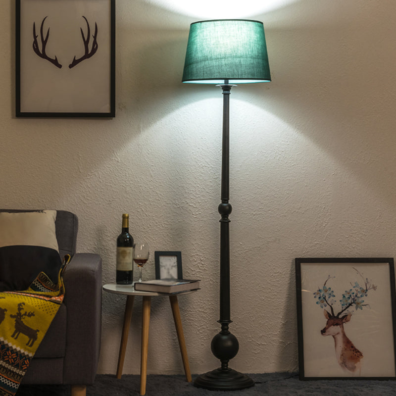 Empire Shade Fabric Stand Up Lamp Traditional Single-Bulb Living Room Floor Lighting Clearhalo 'Floor Lamps' 'Lamps' Lighting' 2064635