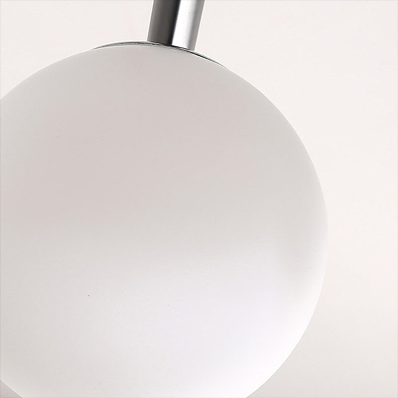 3/6/8 Light Globe Chandelier Traditional White Glass Pendant Light Fixture for Dining Room Clearhalo 'Ceiling Lights' 'Chandeliers' 'Glass shade' 'Glass' Lighting' 206634