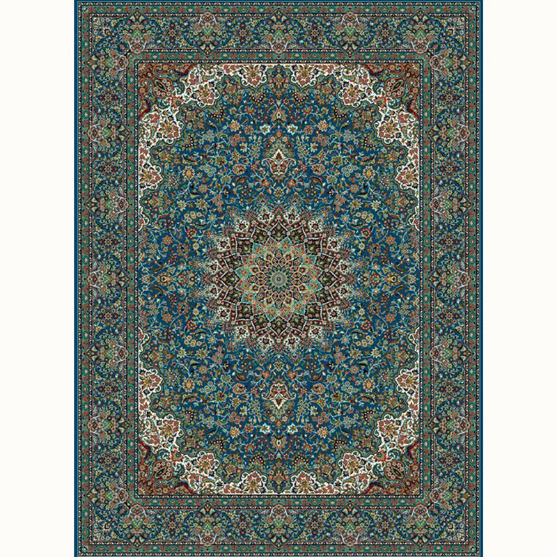 Aesthetic Moroccan Rug Multi Colored Flower Rug Pet Friendly Anti-Slip Backing Machine Washable Carpet for Guest Room Aqua Clearhalo 'Area Rug' 'Moroccan' 'Rugs' Rug' 2070160