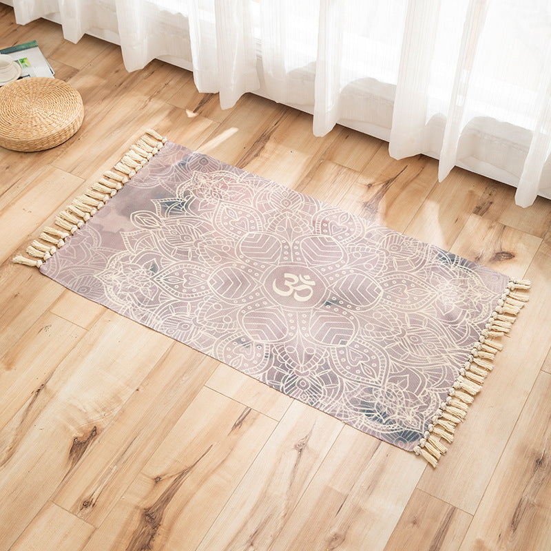 Vivid Plant Knit Rug Multi Colored Modern Rug Synthetics Pet Friendly Carpet for Guest Room Light Purple 2' x 3'7" Clearhalo 'Area Rug' 'Bohemian' 'Rugs' Rug' 2070225