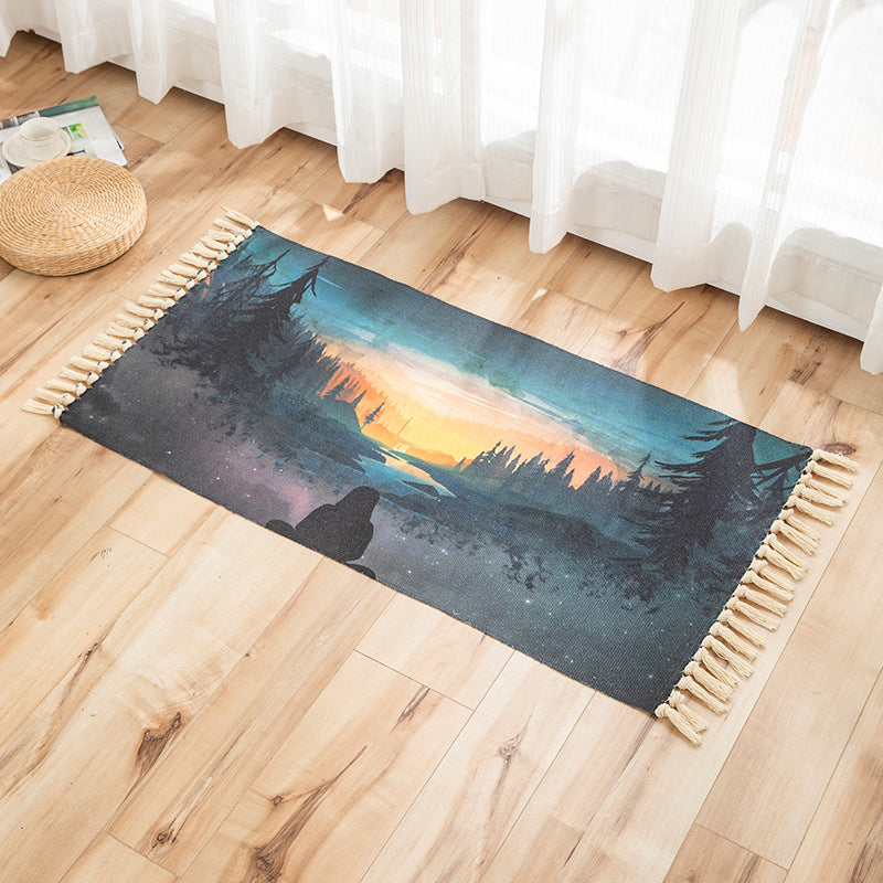 Vivid Plant Knit Rug Multi Colored Modern Rug Synthetics Pet Friendly Carpet for Guest Room Clearhalo 'Area Rug' 'Bohemian' 'Rugs' Rug' 2070229