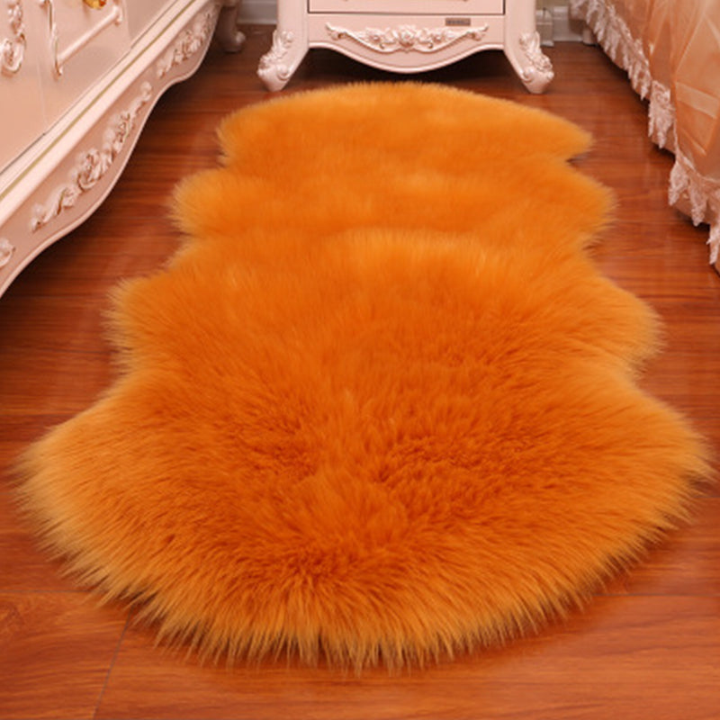 Modern Bedroom Area Rug Multicolored Plain Carpet Faux Wool Non-Slip Pet Friendly Machine Washable Rug Camel Clearhalo 'Area Rug' 'Casual' 'Rugs' Rug' 2070416