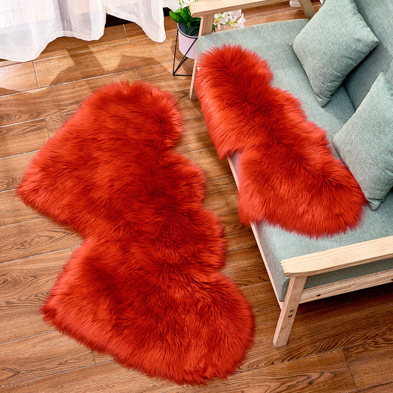 Double-Heart Shaped Modern Rug Multicolor Plain Carpet Stain Resistant Pet Friendly Non-Slip Backing Rug for Living Room Red Clearhalo 'Area Rug' 'Casual' 'Rugs' Rug' 2070476