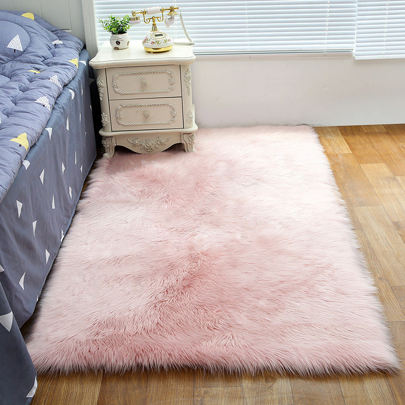 Shag Plain Rug Multi Color Simple Area Carpet Polypropylene Washable Anti-Slip Stain Resistant Rug for Room Light Pink Clearhalo 'Area Rug' 'Casual' 'Rugs' Rug' 2070763