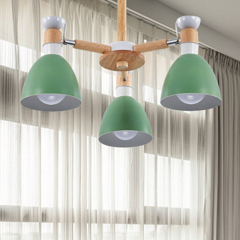 Domed Study Room Ceiling Mount Light Metal 3 Lights Macaron Ceiling Lamp Clearhalo 'Ceiling Lights' 'Chandeliers' Lighting' options 207769
