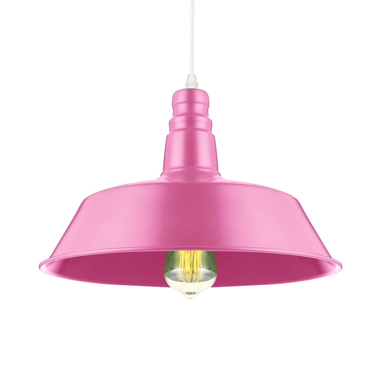 10/14 Inch Wide Barn Living Room Pendant Lighting Industrial Style Metal 1 Bulb Pink/Yellow Hanging Light with Adjustable Cord Clearhalo 'Art Deco Pendants' 'Cast Iron' 'Ceiling Lights' 'Ceramic' 'Crystal' 'Industrial Pendants' 'Industrial' 'Metal' 'Middle Century Pendants' 'Pendant Lights' 'Pendants' 'Tiffany' Lighting' 20788