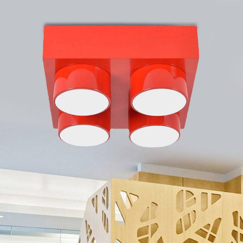 Modern Simple Flush Mount Light Rectangle Multi-Head Metal Ceiling Lamp for Kitchen Clearhalo 'Ceiling Lights' 'Close To Ceiling Lights' 'Close to ceiling' Lighting' 208776
