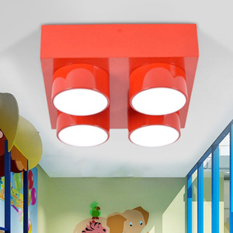 Modern Simple Flush Mount Light Rectangle Multi-Head Metal Ceiling Lamp for Kitchen Clearhalo 'Ceiling Lights' 'Close To Ceiling Lights' 'Close to ceiling' Lighting' 208777