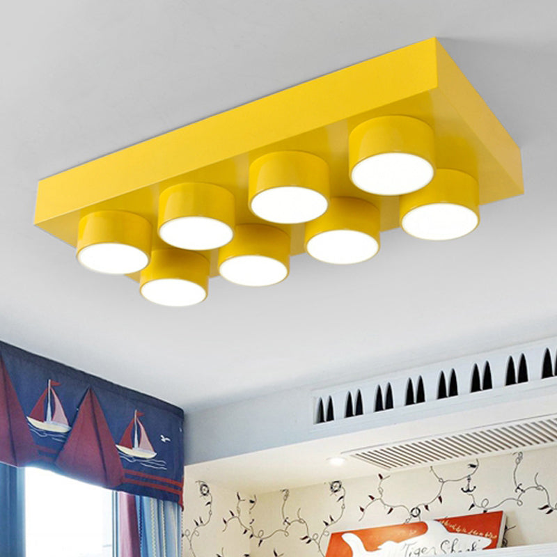 Modern Simple Flush Mount Light Rectangle Multi-Head Metal Ceiling Lamp for Kitchen Clearhalo 'Ceiling Lights' 'Close To Ceiling Lights' 'Close to ceiling' Lighting' 208778