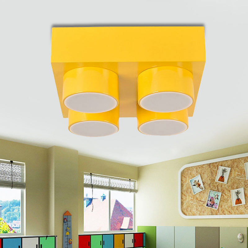 Modern Simple Flush Mount Light Rectangle Multi-Head Metal Ceiling Lamp for Kitchen Clearhalo 'Ceiling Lights' 'Close To Ceiling Lights' 'Close to ceiling' Lighting' 208780