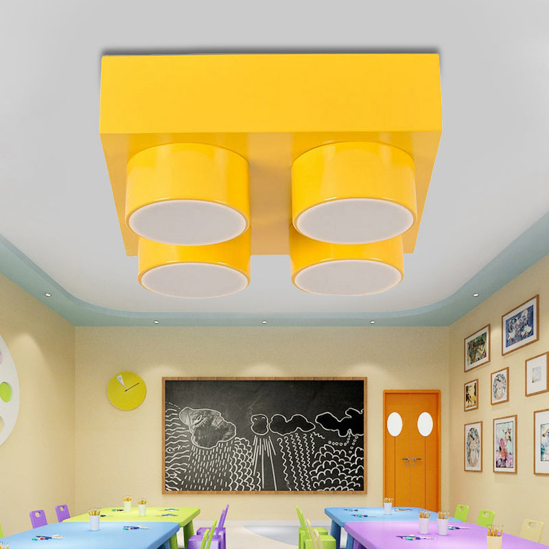 Modern Simple Flush Mount Light Rectangle Multi-Head Metal Ceiling Lamp for Kitchen Clearhalo 'Ceiling Lights' 'Close To Ceiling Lights' 'Close to ceiling' Lighting' 208781