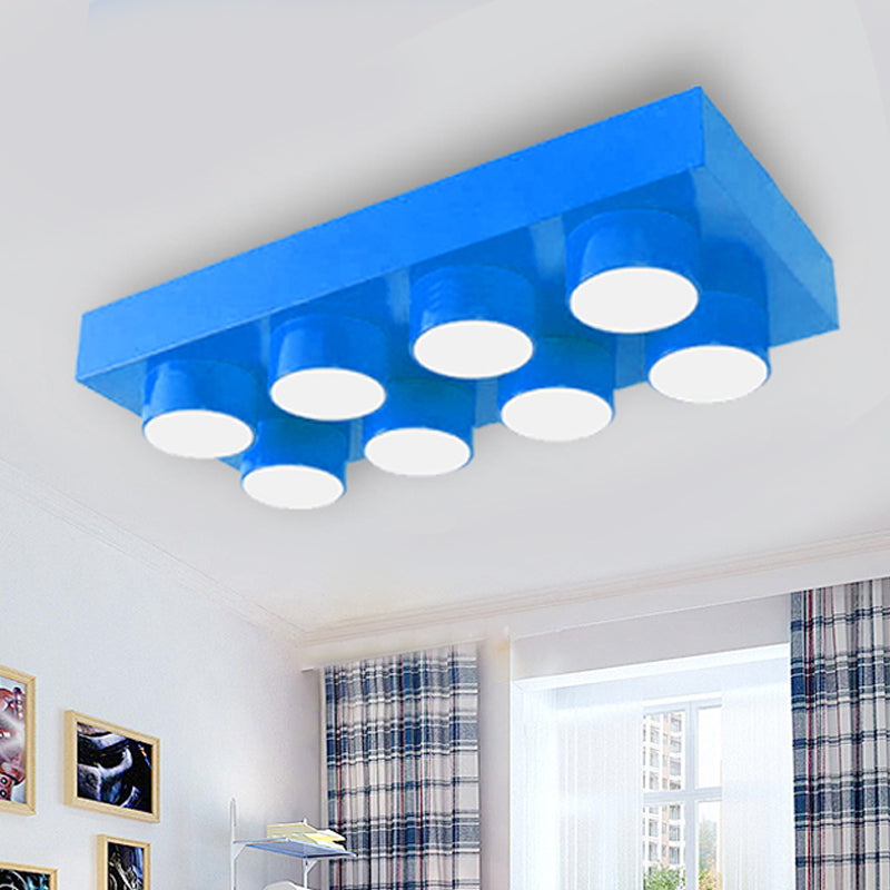 Modern Simple Flush Mount Light Rectangle Multi-Head Metal Ceiling Lamp for Kitchen Clearhalo 'Ceiling Lights' 'Close To Ceiling Lights' 'Close to ceiling' Lighting' 208782