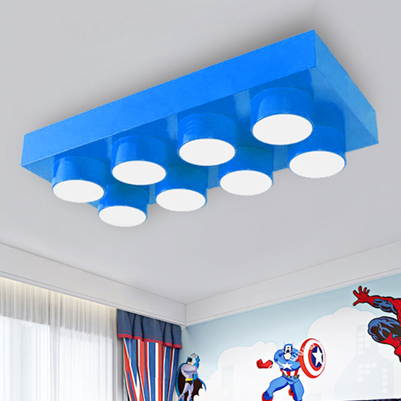 Modern Simple Flush Mount Light Rectangle Multi-Head Metal Ceiling Lamp for Kitchen Clearhalo 'Ceiling Lights' 'Close To Ceiling Lights' 'Close to ceiling' Lighting' 208783