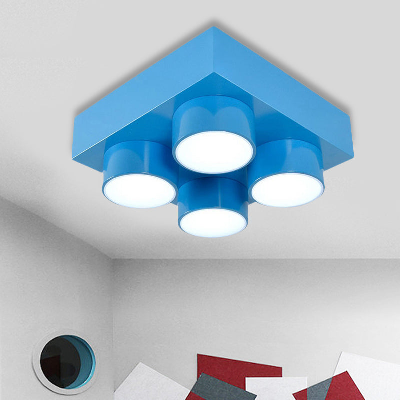 Modern Simple Flush Mount Light Rectangle Multi-Head Metal Ceiling Lamp for Kitchen Clearhalo 'Ceiling Lights' 'Close To Ceiling Lights' 'Close to ceiling' Lighting' 208784