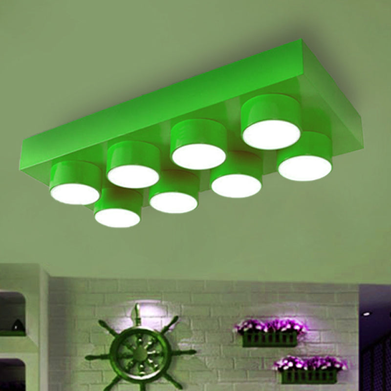 Modern Simple Flush Mount Light Rectangle Multi-Head Metal Ceiling Lamp for Kitchen Clearhalo 'Ceiling Lights' 'Close To Ceiling Lights' 'Close to ceiling' Lighting' 208787