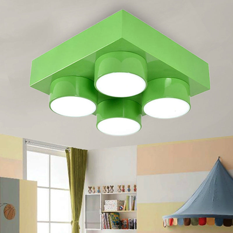 Modern Simple Flush Mount Light Rectangle Multi-Head Metal Ceiling Lamp for Kitchen Clearhalo 'Ceiling Lights' 'Close To Ceiling Lights' 'Close to ceiling' Lighting' 208788