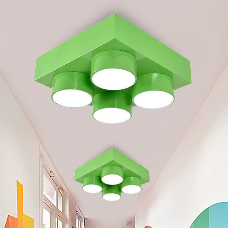 Modern Simple Flush Mount Light Rectangle Multi-Head Metal Ceiling Lamp for Kitchen Clearhalo 'Ceiling Lights' 'Close To Ceiling Lights' 'Close to ceiling' Lighting' 208789