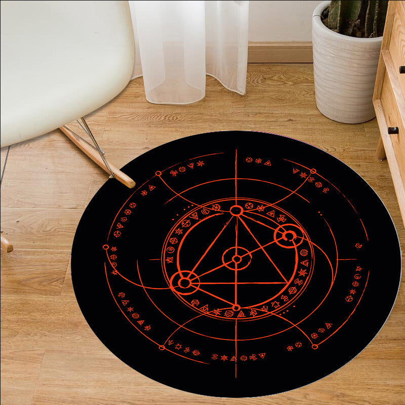 Multi Color Patterned Rug Polyester Kid Style Rug Stain Resistant Anti-Slip Washable Carpet for Baby Room Red-Black Clearhalo 'Area Rug' 'Rug' 2105912