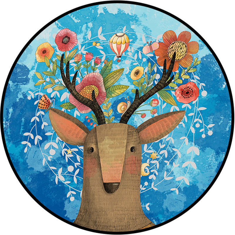 Pretty Multi Colored Cartoon Rug Synthetics Scandinavian Rug Anti-Slip Machine Washable Stain Resistant Area Rug for Kids Bedroom Clearhalo 'Area Rug' 'Rug' 2105920