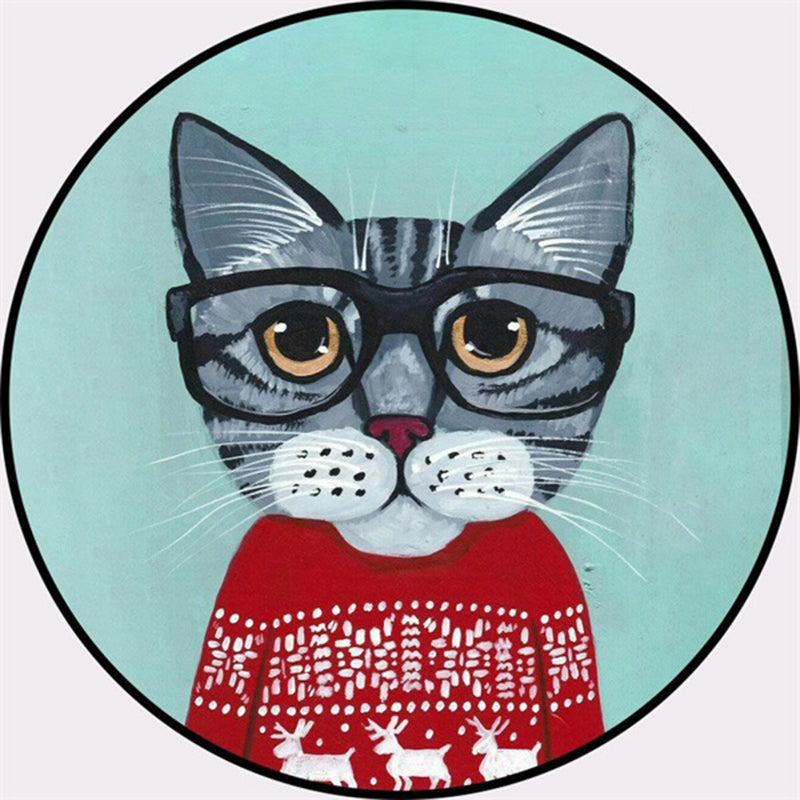 Creative Colorful Cartoon Rug Synthetics Portrait of Animal Man Pattern Carpet Anti-Slip Washable Pet Friendly Rug for Room Red Clearhalo 'Area Rug' 'Rug' 2105973