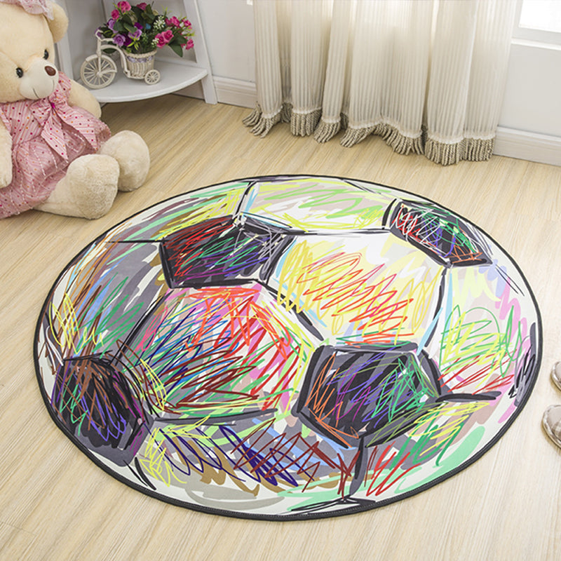 Childrens Art Animal Rug Multi Color Polypropylene Carpet Washable Pet Friendly Anti-Slip Rug for Kids Bedroom Light Yellow Clearhalo 'Area Rug' 'Rug' 2105978
