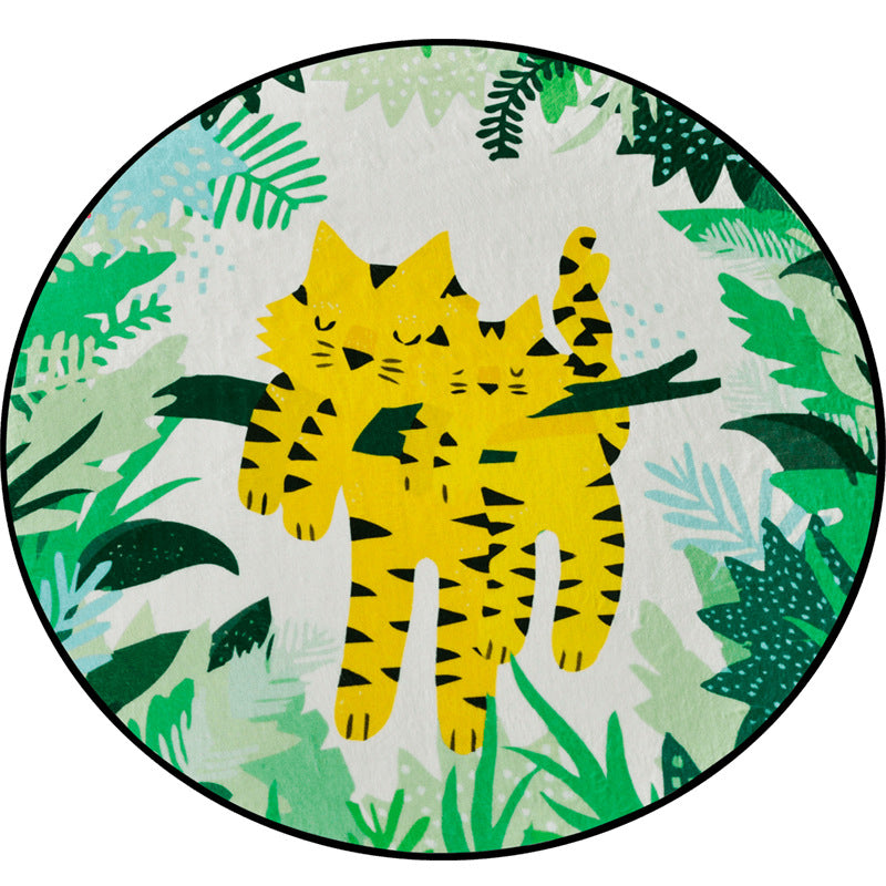 Pretty Kids Rug Multi Color Animal and Botanics Pattern Rug Pet Friendly Washable Anti-Slip Area Rug for Playroom Clearhalo 'Area Rug' 'Rug' 2106025