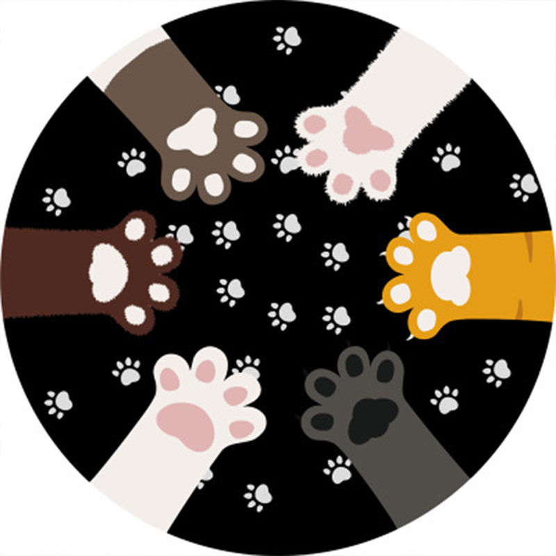 Multicolor Princess Rug Polypropylene Digital Printing Carpet Anti-Slip Backing Washable Pet Friendly Rug for Home Decoration Black Clearhalo 'Area Rug' 'Rug' 2106048