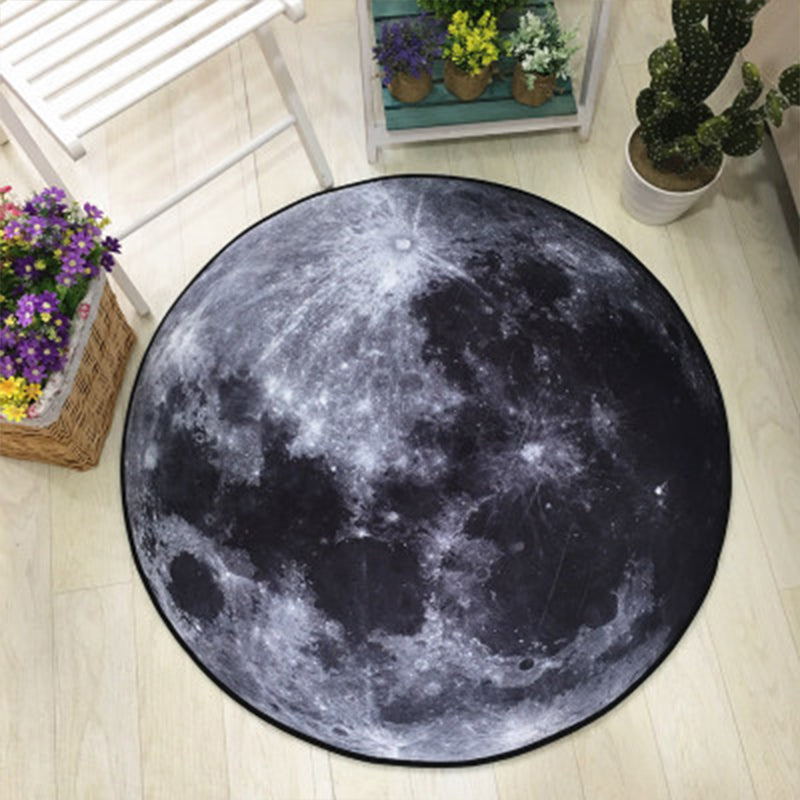 Multicolor Princess Rug Polypropylene Digital Printing Carpet Anti-Slip Backing Washable Pet Friendly Rug for Home Decoration Black-White Clearhalo 'Area Rug' 'Rug' 2106050